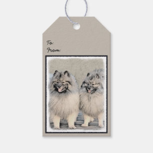 Etiqueta Para Presente Keeshond Brothers Painting - Original Dog Art