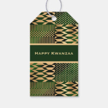 Kente Verde e Dourado "Happy Kwanzaa"