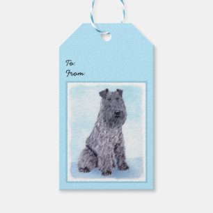 Etiqueta Para Presente Kerry Blue Terrier pintando uma pintura cãozinha 