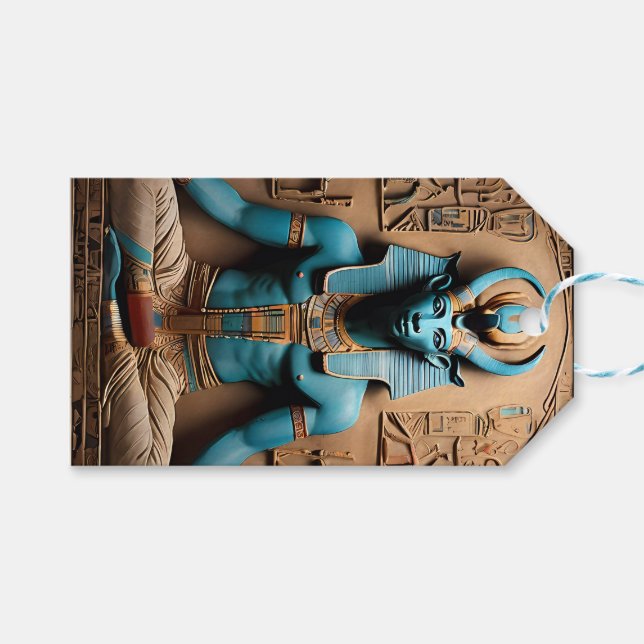 Etiqueta Para Presente Khnum o antigo deus egípcio da criação (Frente (horizontal))
