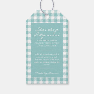 Etiqueta Para Presente Kit de Panela de Simmer Plaid de Hortelã