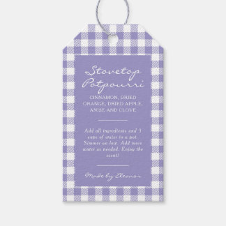 Etiqueta Para Presente Kit de Panela de Simmer Xadrez Roxo
