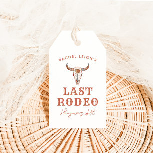 Etiqueta Para Presente Kit de Ressaca do Último Rodeio da Cowgirl do Dese