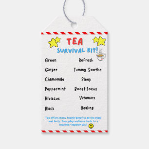 Etiqueta Para Presente Kit de Sobrevivência do Chá