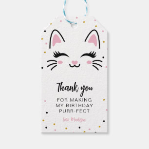 Etiqueta Para Presente Kitty Cat Purrfect Birthday Obrigado Favor