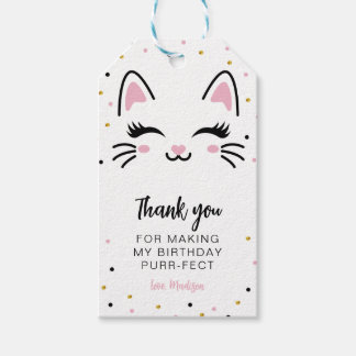 Etiqueta Para Presente Kitty Cat Purrfect Birthday Obrigado Favor