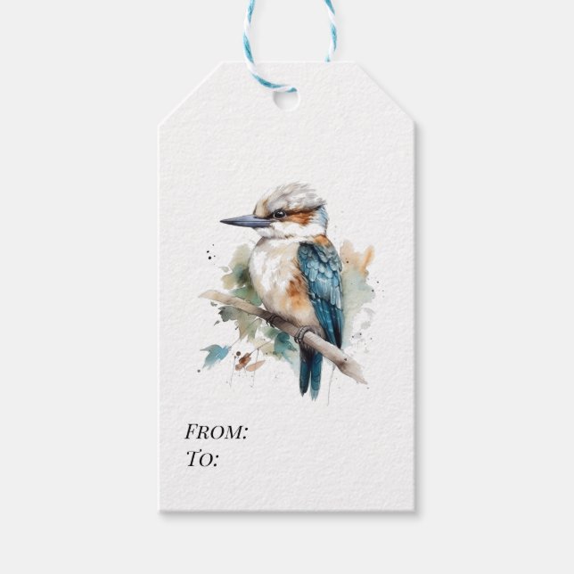 Etiqueta Para Presente Kookaburra True Blue, personalizado (Frente)