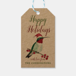 Etiqueta Para Presente Kraft Happy Holidays Tags Personalizadas do Gift H