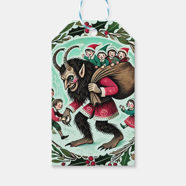 Etiqueta Para Presente Krampus Christmas (Frente)