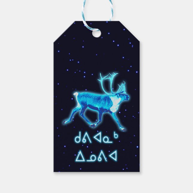 Etiqueta Para Presente Kuvianak Innovia - Azul-Caribe (Reindeer) (Frente)