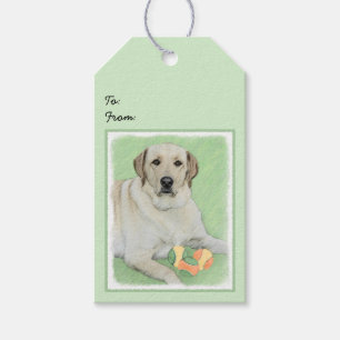 Etiqueta Para Presente Labrador Amarelo - Impressão de Retriever e Têni