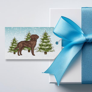 Etiqueta Para Presente Labrador Retriever Azul Natalino Natal