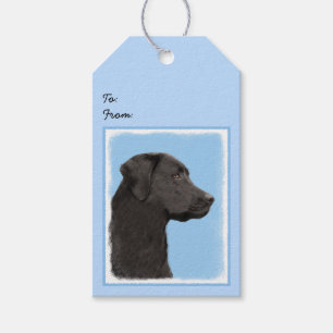 Etiqueta Para Presente Labrador Retriever Black Painting Original Dog Art
