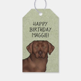 Etiqueta Para Presente Labrador Retriever Chocolate Lab Feliz Aniversário