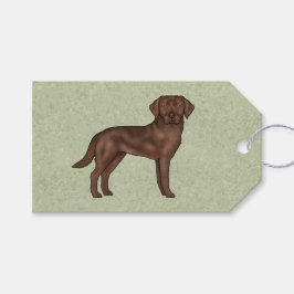 Etiqueta Para Presente Labrador Retriever Chocolate Marrom Cão Lab Verde