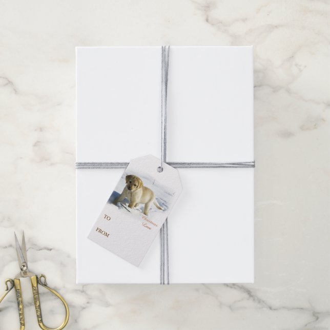 Etiqueta Para Presente Labrador Retriever Puppy Natal (Com cordão)