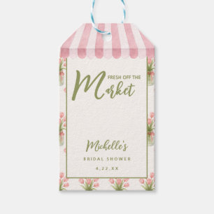 Etiqueta Para Presente Laço Floral Rosa Fresco No Mercado