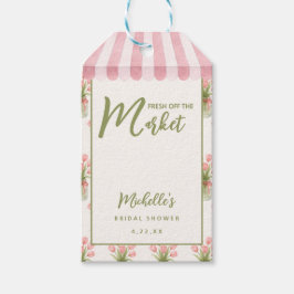 Etiqueta Para Presente Laço Floral Rosa Recém-saída do Mercado