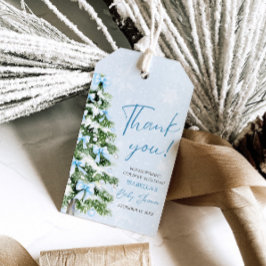 Etiqueta Para Presente Laços Azuis Bebê Está Frio Lá Fora Chás De Bebê