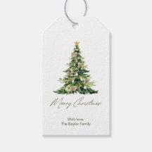 Laços de árvore de Natal em aquarela moderna e ele