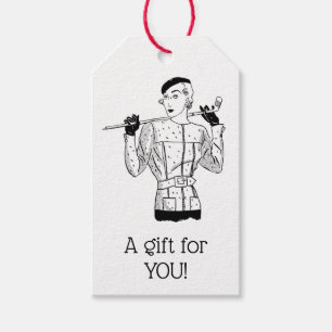 Etiqueta Para Presente Lady Golfer fascinável dos anos 30 com o Golf Club