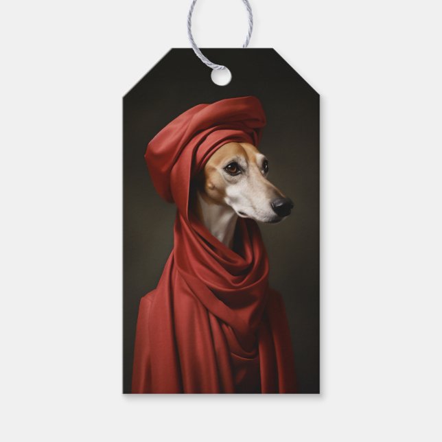 Etiqueta Para Presente Lady Saluki Dog (Frente)