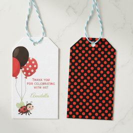 Etiqueta Para Presente Ladybug Balloons Birthday Gift Tag