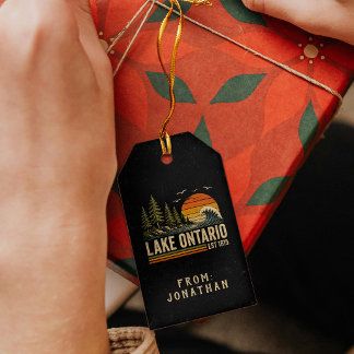 Etiqueta Para Presente Lago Ontario Vintage Grandes Lagos Vida no Lago