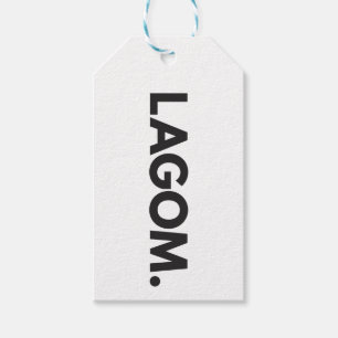 Etiqueta Para Presente LAGOM. Preto e Branco