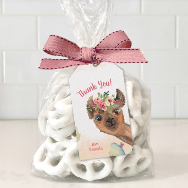 Etiqueta Para Presente Lama Personalizado (Personalized llama themed favor tag)