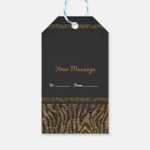 Etiqueta Para Presente Lantejoulas Brilho Zebra Glam Chic Elegante Modern