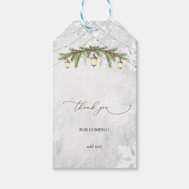 Etiqueta Para Presente Lanterna de Galhos de Inverno Convite de Casamento (Frente)