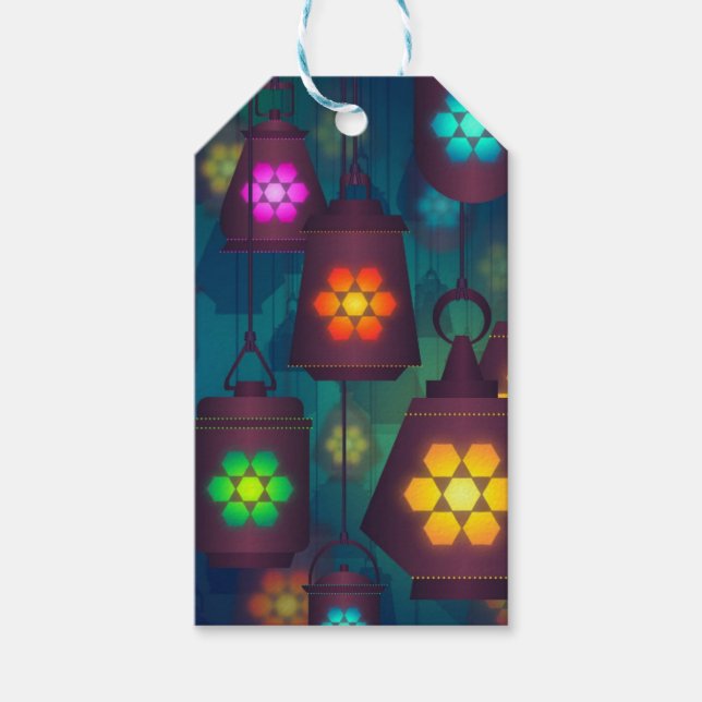 Etiqueta Para Presente Lanternas árabes do Médio Oriente design (Frente)