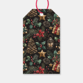 Etiqueta Para Presente Lanternas de Natal Antigas