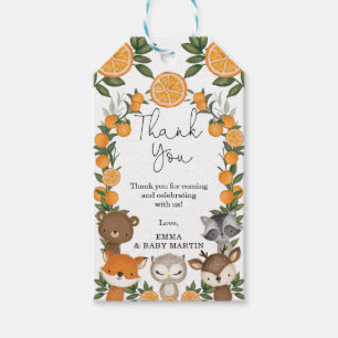 Etiqueta Para Presente Laranja Citrus Woodland Chás de fraldas de Verão