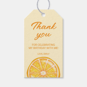 Etiqueta Para Presente Laranja Fruta Cítrica Personalizada de Agradecimen