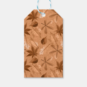ETIQUETA PARA PRESENTE LARANJA TAN FALL OUTUMN LEAVES