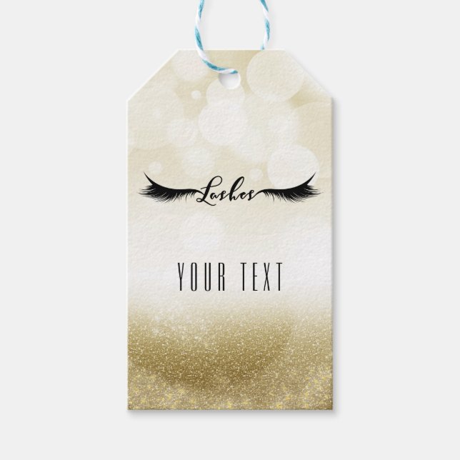 Etiqueta Para Presente Lashes Dourado Glamor Eyelashes Bela Chic (Frente)