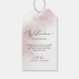 Etiqueta Para Presente Lavagem de Aquarela Boas-vindas ao Blush Wedding