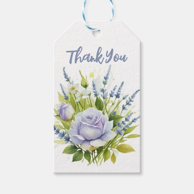 Etiqueta Para Presente Lavanda de aquarelas Flores selvagens (Frente)