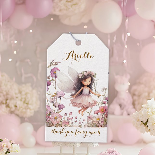 Etiqueta Para Presente Lavanda Fairy wilflower obrigado (Criador carregado)