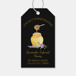 Etiqueta Para Presente Lavanda Simples, Mel Hang Tag l Preto