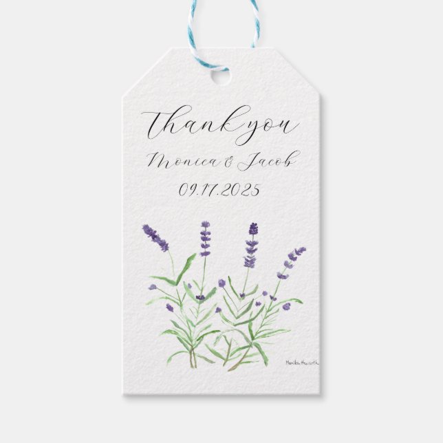 Etiqueta Para Presente Lavandas flores aquarela castigo violento (Frente)