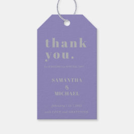 Etiqueta Para Presente Lavender Silver Simple Classic Wedding Thank You