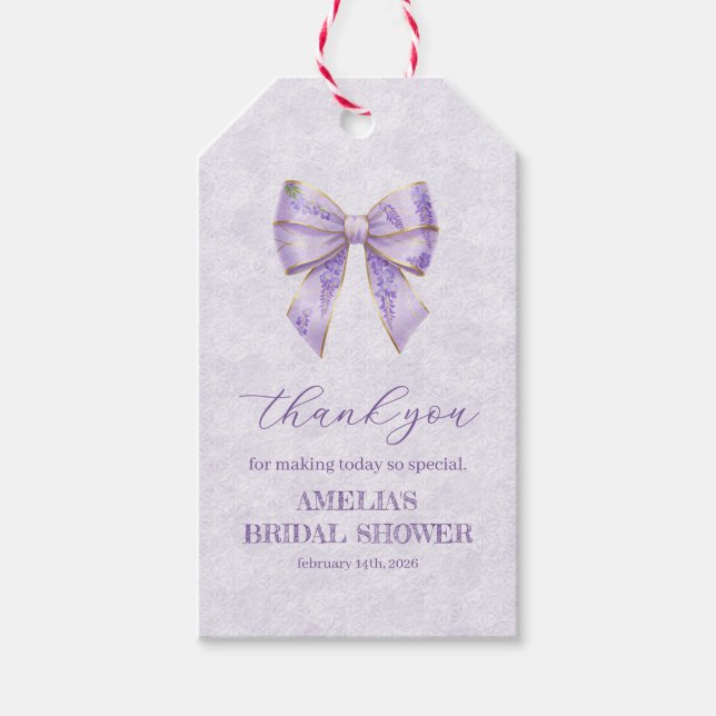 Etiqueta Para Presente Lavender Wisteria Ribbon – Japanese-Inspired (Frente)