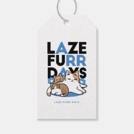 Etiqueta Para Presente Lazer - Design de Gatos Preguiçosos