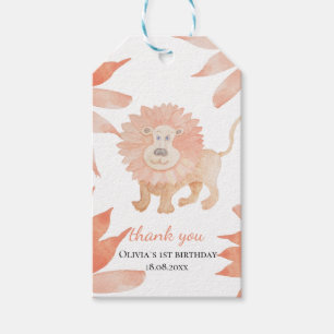 Etiqueta Para Presente Leãozinho Aquarela Monograma Pintado à Mão