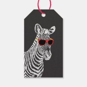 Etiqueta Para Presente Legal desenho branco de zebra engraçado e engraç