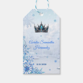 Etiqueta Para Presente Lembrança de Quinceañera no Paraíso Invernal