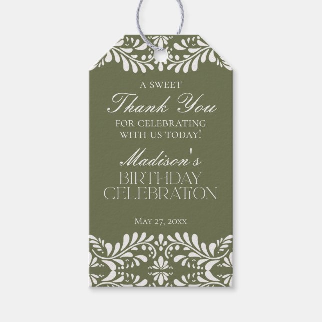 Etiqueta Para Presente Lembrancinhas de festa de aniversário com azulejos (Frente)